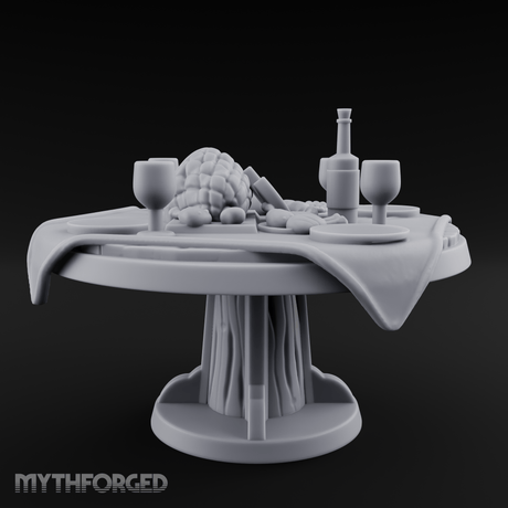 Lavish Feast Dining Table Miniature for Dungeons and Dragons, Pathfinder or other TTRPGs