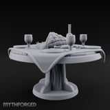 Lavish Feast Dining Table Miniature for Dungeons and Dragons, Pathfinder or other TTRPGs
