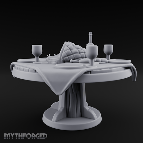 Lavish Feast Dining Table Miniature for Dungeons and Dragons, Pathfinder or other TTRPGs