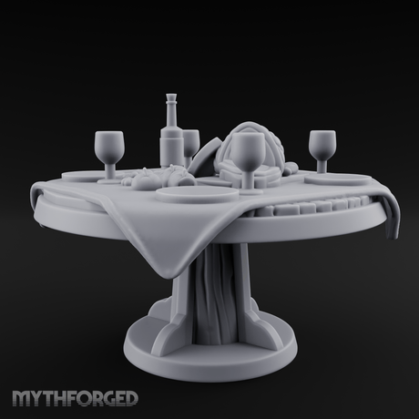 Lavish Feast Dining Table Miniature for Dungeons and Dragons, Pathfinder or other TTRPGs