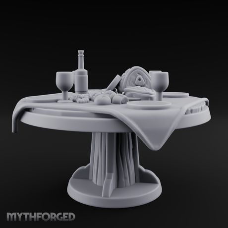 Lavish Feast Dining Table Miniature for Dungeons and Dragons, Pathfinder or other TTRPGs