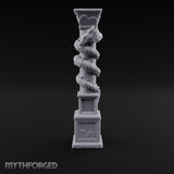 Dragon-Coiled Temple Pillar Miniature for Dungeons and Dragons, Pathfinder or other TTRPGs