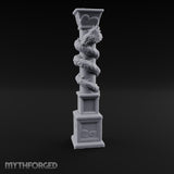 Dragon-Coiled Temple Pillar Miniature for Dungeons and Dragons, Pathfinder or other TTRPGs
