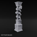 Dragon-Coiled Temple Pillar Miniature for Dungeons and Dragons, Pathfinder or other TTRPGs