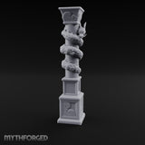 Dragon-Coiled Temple Pillar Miniature for Dungeons and Dragons, Pathfinder or other TTRPGs