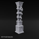 Dragon-Coiled Temple Pillar Miniature for Dungeons and Dragons, Pathfinder or other TTRPGs