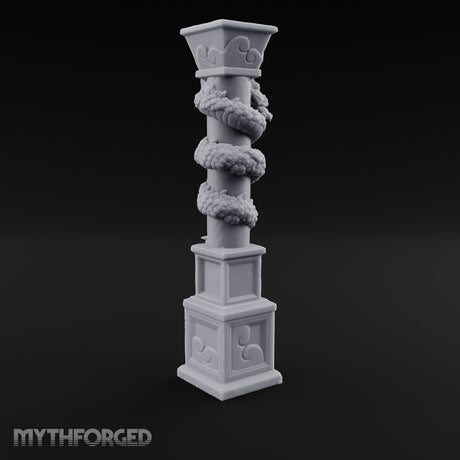 Dragon-Coiled Temple Pillar Miniature for Dungeons and Dragons, Pathfinder or other TTRPGs