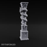 Dragon-Coiled Temple Pillar Miniature for Dungeons and Dragons, Pathfinder or other TTRPGs