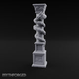 Dragon-Coiled Temple Pillar Miniature for Dungeons and Dragons, Pathfinder or other TTRPGs