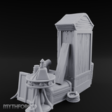 Curtain-Draped Merchant Vanity Miniature for Dungeons and Dragons, Pathfinder or other TTRPGs