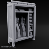 Formal-Dressed Mannequin Display Cabinet Miniature for Dungeons and Dragons, Pathfinder or other TTRPGs