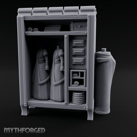 Formal-Dressed Mannequin Display Cabinet Miniature for Dungeons and Dragons, Pathfinder or other TTRPGs