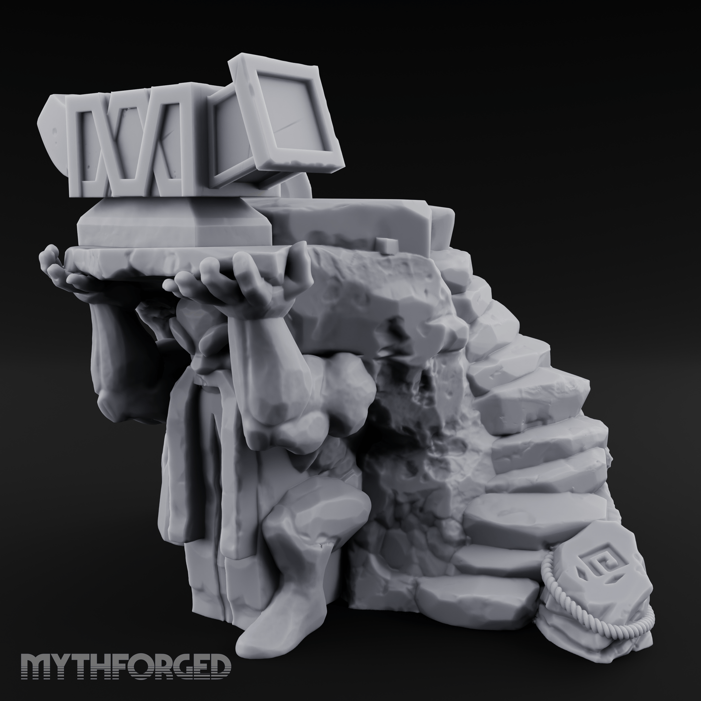 Anicent Dwarven Altar Miniature for Dungeons and Dragons, Pathfinder or other TTRPGs