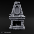 Cat-Nap Stone Hearth Fireplace Miniature for Dungeons and Dragons, Pathfinder or other TTRPGs