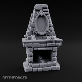 Cat-Nap Stone Hearth Fireplace Miniature for Dungeons and Dragons, Pathfinder or other TTRPGs