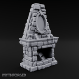 Cat-Nap Stone Hearth Fireplace Miniature for Dungeons and Dragons, Pathfinder or other TTRPGs