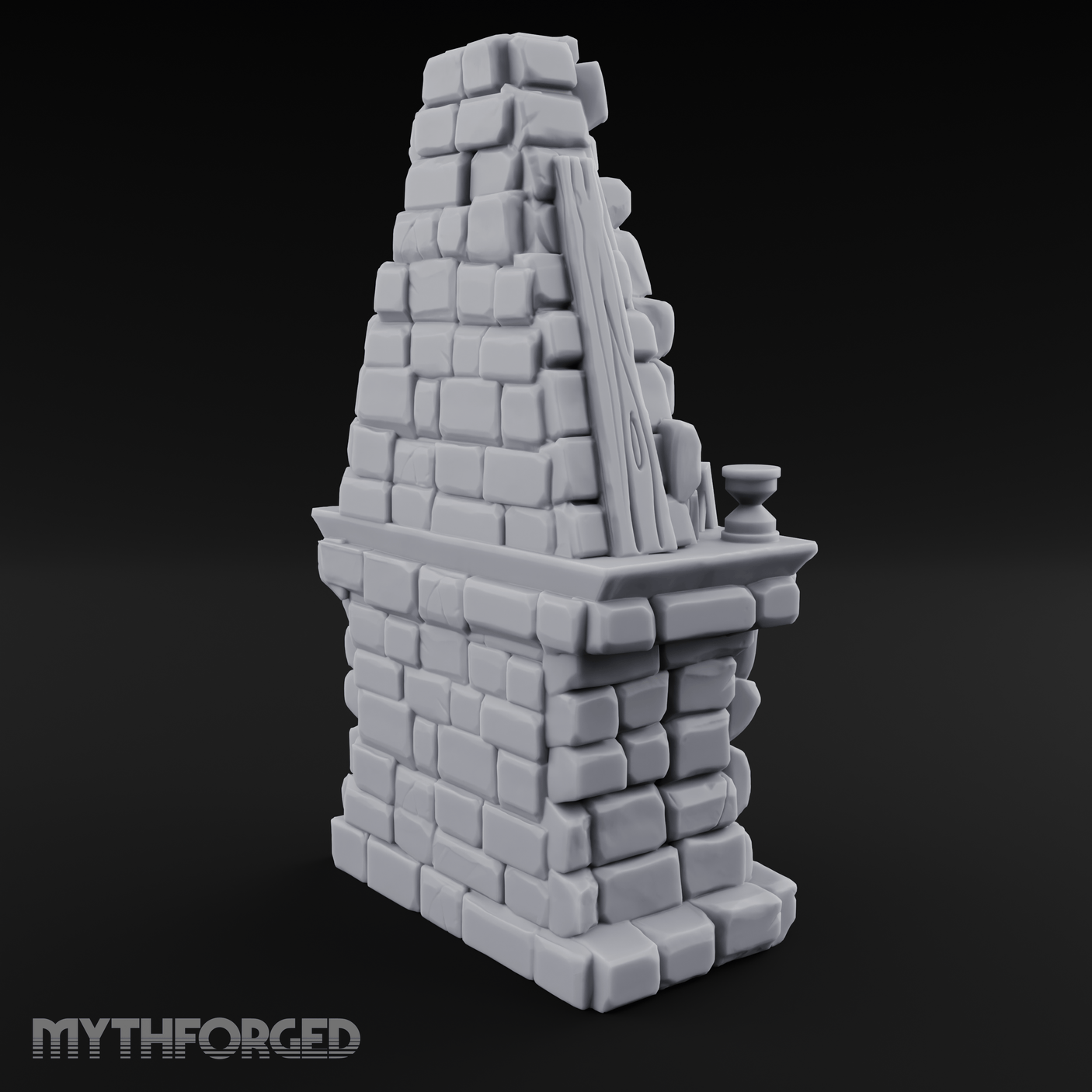 Cat-Nap Stone Hearth Fireplace Miniature for Dungeons and Dragons, Pathfinder or other TTRPGs