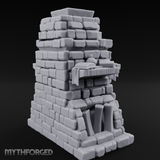 Book-Cluttered Stone Hearth Fireplace Miniature for Dungeons and Dragons, Pathfinder or other TTRPGs