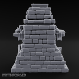 Book-Cluttered Stone Hearth Fireplace Miniature for Dungeons and Dragons, Pathfinder or other TTRPGs