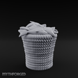Scale-Patterned Fish Basket Miniature for Dungeons and Dragons, Pathfinder or other TTRPGs
