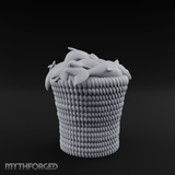Scale-Patterned Fish Basket Miniature for Dungeons and Dragons, Pathfinder or other TTRPGs