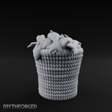 Scale-Patterned Fish Basket Miniature for Dungeons and Dragons, Pathfinder or other TTRPGs