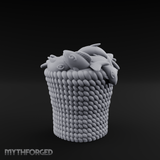 Scale-Patterned Fish Basket Miniature for Dungeons and Dragons, Pathfinder or other TTRPGs