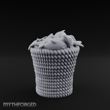 Scale-Patterned Fish Basket Miniature for Dungeons and Dragons, Pathfinder or other TTRPGs