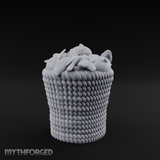 Scale-Patterned Fish Basket Miniature for Dungeons and Dragons, Pathfinder or other TTRPGs