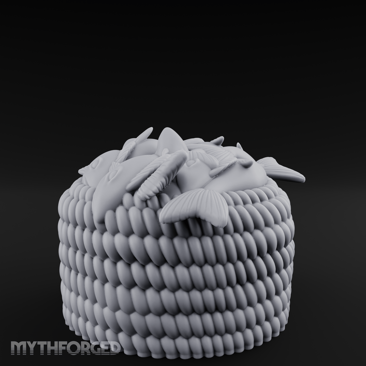 Woven-Scaled Fish Basket Miniature for Dungeons and Dragons, Pathfinder or other TTRPGs