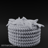 Woven-Scaled Fish Basket Miniature for Dungeons and Dragons, Pathfinder or other TTRPGs