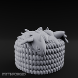 Woven-Scaled Fish Basket Miniature for Dungeons and Dragons, Pathfinder or other TTRPGs