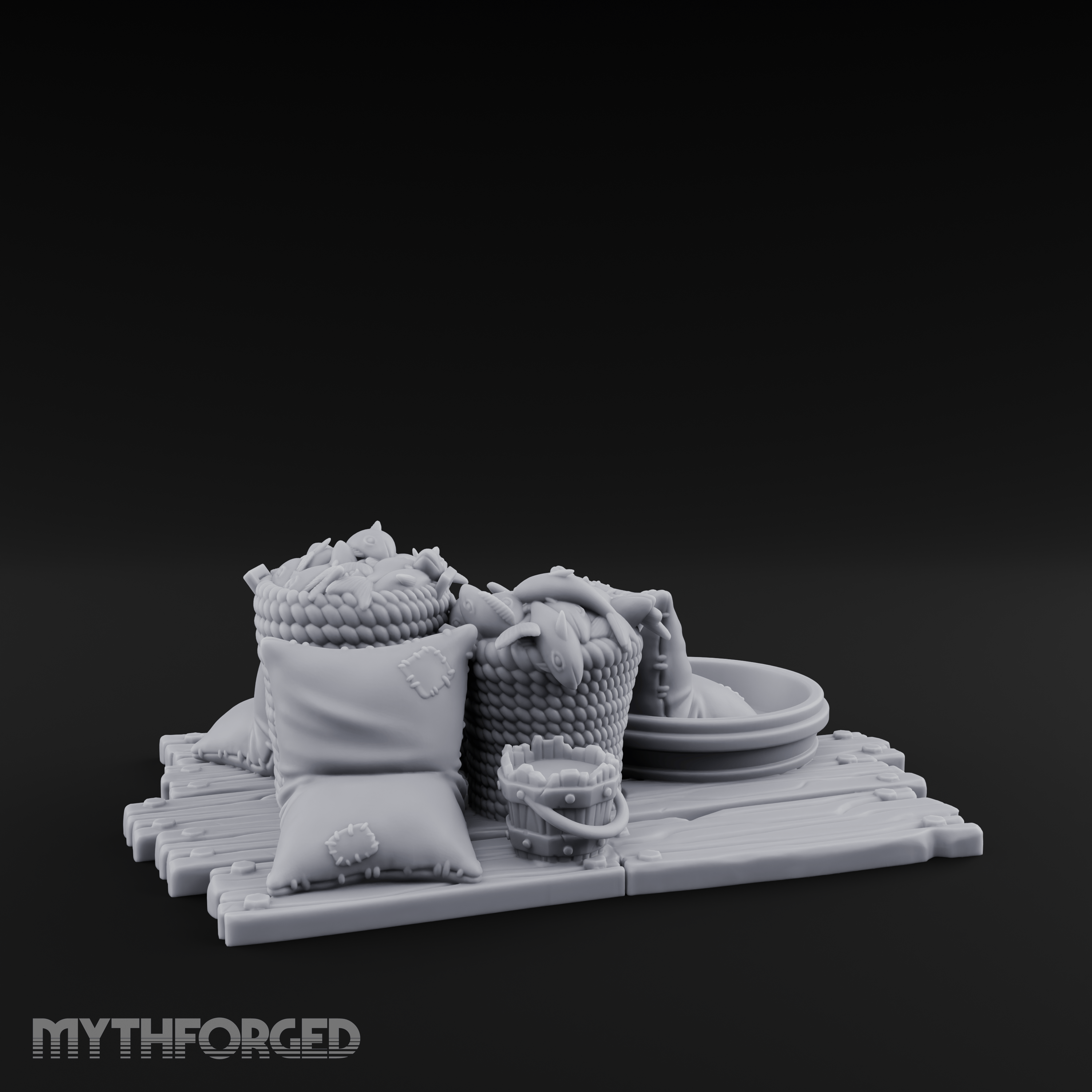 Net-Draped Market Fish Display