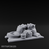 Net-Draped Market Fish Display Miniature for Dungeons and Dragons, Pathfinder or other TTRPGs