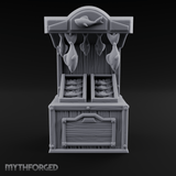 Fish-Monger's Market Stall Miniature for Dungeons and Dragons, Pathfinder or other TTRPGs