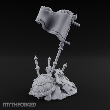 Ornate Ceremonial Banner Stand Miniature for Dungeons and Dragons, Pathfinder or other TTRPGs