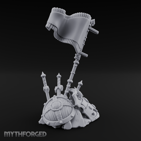 Ornate Ceremonial Banner Stand Miniature for Dungeons and Dragons, Pathfinder or other TTRPGs