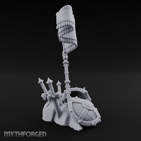 Ornate Ceremonial Banner Stand Miniature for Dungeons and Dragons, Pathfinder or other TTRPGs