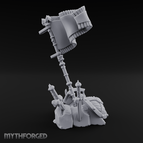 Ornate Ceremonial Banner Stand Miniature for Dungeons and Dragons, Pathfinder or other TTRPGs