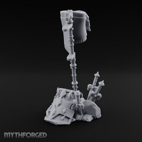 Ornate Ceremonial Banner Stand Miniature for Dungeons and Dragons, Pathfinder or other TTRPGs