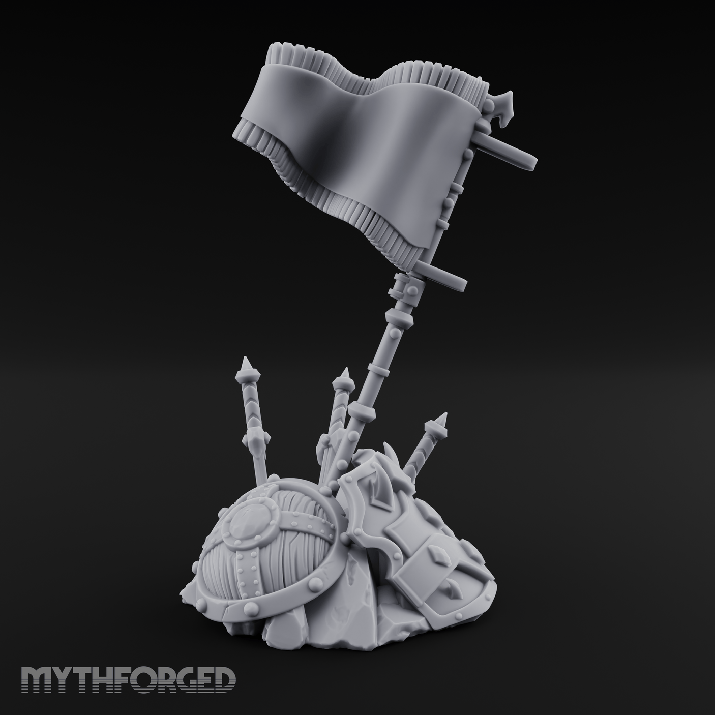 Ornate Ceremonial Banner Stand Miniature for Dungeons and Dragons, Pathfinder or other TTRPGs
