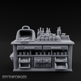 Rope-Handled Apothecary Counter Miniature for Dungeons and Dragons, Pathfinder or other TTRPGs