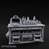 Rope-Handled Apothecary Counter Miniature for Dungeons and Dragons, Pathfinder or other TTRPGs
