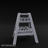 Merchant-Stacked Market Display Ladder Miniature for Dungeons and Dragons, Pathfinder or other TTRPGs