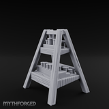 Merchant-Stacked Market Display Ladder Miniature for Dungeons and Dragons, Pathfinder or other TTRPGs