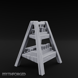 Merchant-Stacked Market Display Ladder Miniature for Dungeons and Dragons, Pathfinder or other TTRPGs