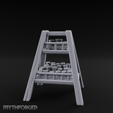 Merchant-Stacked Market Display Ladder Miniature for Dungeons and Dragons, Pathfinder or other TTRPGs