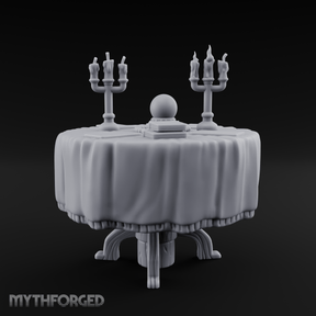 Candlelit Fortune Teller's Table Miniature for Dungeons and Dragons, Pathfinder or other TTRPGs