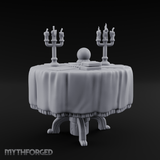 Candlelit Fortune Teller's Table Miniature for Dungeons and Dragons, Pathfinder or other TTRPGs