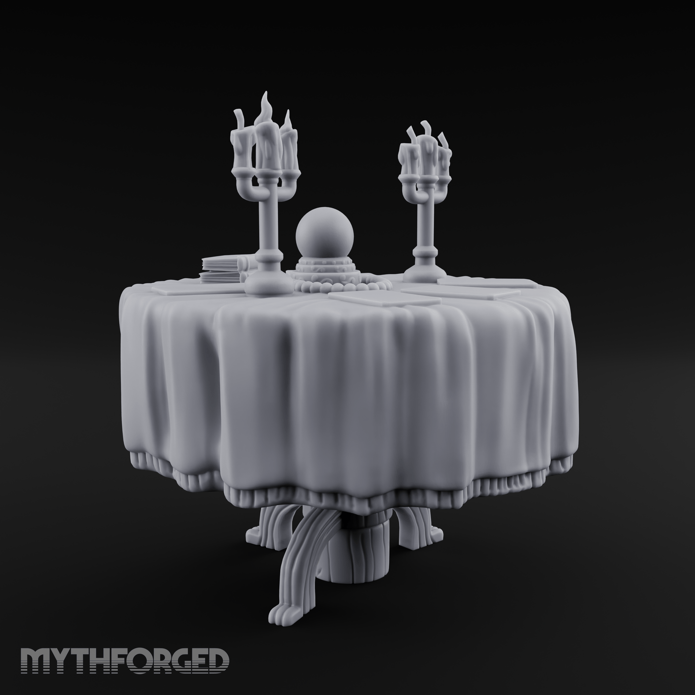 Candlelit Fortune Teller's Table Miniature for Dungeons and Dragons, Pathfinder or other TTRPGs